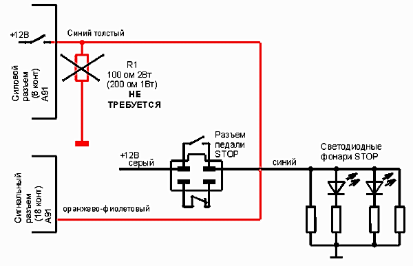 Карта установки автосигнализации на Toyota Prius, кузов NHW20
