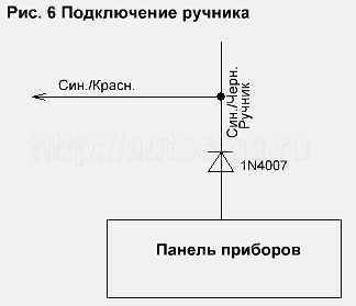 Подключение ручника Подключение ручника