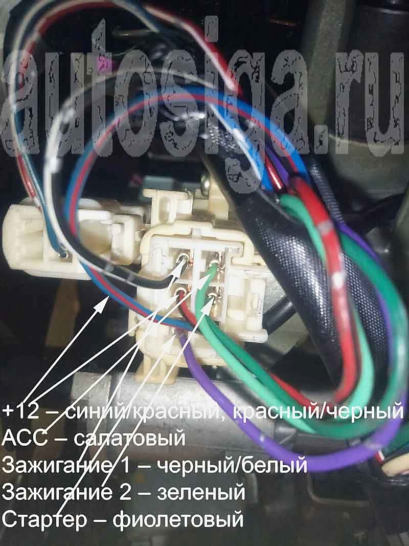 Toyota Passo - точки подключения сигнализации